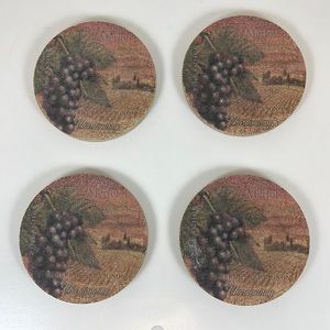 Set of 4 Thirstystone Coasters Wine Themed